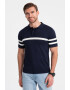 OMBRE Tricou polo cu dungi contrastante - Pled.ro