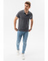 OMBRE Tricou polo din bumbac cu model pique - Pled.ro