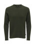 Only & Sons Pulover cu aspect striat si decolteu la baza gatului Verde inchis - Pled.ro