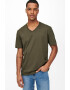 Only & Sons Tricou regular fit cu decolteu in V - Pled.ro