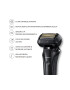 Panasonic Aparat de ras 6 lame "Japanese Blade Technology" Trimmer Senzor pentru barba 50min autonomie Li-Ion Wet & Dry Cap Flexibil 22D Cutie de transport Negru - Pled.ro