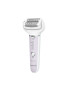 Panasonic Epilator Wet & Dry Cordless 2discuri & 60 pensete Senzor presiune Discuri duble Cap flexibil si pivotant la 90° 3 viteze Alb/Mov - Pled.ro