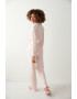 Penti Pijama din material fleece cu aplicatie florala - Pled.ro