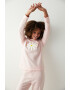 Penti Pijama din material fleece cu aplicatie florala - Pled.ro