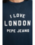 Pepe Jeans London Bluza sport cu imprimeu si decolteu la baza gatului - Pled.ro