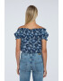 Pepe Jeans London Camasa crop cu decolteu pe umeri - Pled.ro