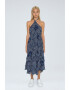 Pepe Jeans London Rochie cu decolteu halter si imprimeu paisley - Pled.ro