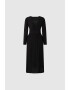 Pepe Jeans London Rochie midi evazata cu decolteu in V - Pled.ro