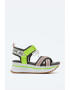 Pepe Jeans London Sandale cu talpa wedge inchidere velcro si model colorblock - Pled.ro