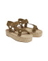 Pepe Jeans London Sandale-espadrile flatform de piele intoarsa - Pled.ro