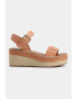 Pepe Jeans London Sandale-espadrile wedge cu garnituri de piele ecologica - Pled.ro