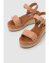 Pepe Jeans London Sandale-espadrile wedge cu garnituri de piele ecologica - Pled.ro