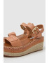 Pepe Jeans London Sandale-espadrile wedge cu garnituri de piele ecologica - Pled.ro