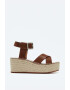 Pepe Jeans London Sandale tip espadrile din piele ecologica cu talpa wedge - Pled.ro