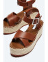 Pepe Jeans London Sandale tip espadrile din piele ecologica cu talpa wedge - Pled.ro