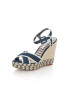 Pepe Jeans London Sandale wedge albastru melange din denim Walker - Pled.ro