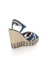 Pepe Jeans London Sandale wedge albastru melange din denim Walker - Pled.ro