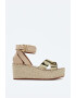 Pepe Jeans London Sandale wedge tip espadrile din piele ecologica - Pled.ro