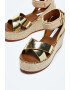 Pepe Jeans London Sandale wedge tip espadrile din piele ecologica - Pled.ro