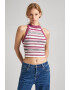 Pepe Jeans London Top crop cu model colorblock - Pled.ro