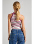 Pepe Jeans London Top crop cu model colorblock - Pled.ro