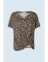 Pepe Jeans London Tricou cu animal print si detaliu rasucit - Pled.ro