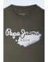 Pepe Jeans London Tricou cu decolteu la baza gatului si imprimeu logo - Pled.ro