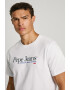 Pepe Jeans London Tricou cu decolteu la baza gatului si imprimeu logo - Pled.ro