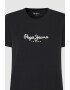 Pepe Jeans London Tricou cu decolteu la baza gatului si imprimeu logo Fiore - Pled.ro