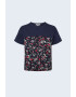 Pepe Jeans London Tricou cu decolteu la baza gatului si model floral - Pled.ro