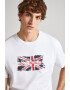 Pepe Jeans London Tricou cu imprimeu logo si decolteu la baza gatului Clag - Pled.ro