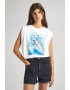 Pepe Jeans London Tricou fara maneci cu imprimeu grafic - Pled.ro