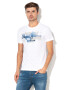 Pepe Jeans London Tricou slim fit cu logo Golders Alb optic - Pled.ro