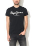 Pepe Jeans London Tricou slim fit negru cu imprimeu logo Original - Pled.ro