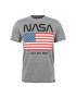 Recovered Tricou de bumbac cu decolteu la baza gatului NASA Moon Landing Date USA Flag 5377 - Pled.ro