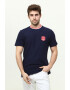 Red White and Blue Tricou cu logo brodat si decolteu la baza gatului - Pled.ro