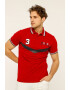 Red White and Blue Tricou polo de bumbac Longer - Pled.ro