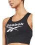 Reebok Bustiera cu imprimeu logo si spate decupat pentru fitness Identity - Pled.ro