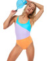 ROXY Costum de baie intreg cu spate decupat si model colorblock - Pled.ro