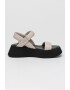 s.Oliver Sandale din piele cu talpa wedge si inchidere velcro - Pled.ro