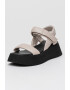 s.Oliver Sandale din piele cu talpa wedge si inchidere velcro - Pled.ro