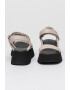 s.Oliver Sandale din piele cu talpa wedge si inchidere velcro - Pled.ro