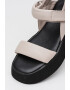 s.Oliver Sandale din piele cu talpa wedge si inchidere velcro - Pled.ro