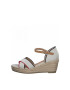 s.Oliver Sandale wedge tip espadrile de piele ecologica si panza - Pled.ro