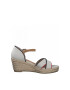 s.Oliver Sandale wedge tip espadrile de piele ecologica si panza - Pled.ro