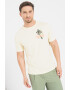 Scotch & Soda Tricou de bumbac organic cu imprimeu tropical si text - Pled.ro