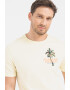 Scotch & Soda Tricou de bumbac organic cu imprimeu tropical si text - Pled.ro