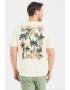 Scotch & Soda Tricou de bumbac organic cu imprimeu tropical si text - Pled.ro