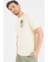 Scotch & Soda Tricou de bumbac organic cu imprimeu tropical si text - Pled.ro