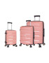 Snowball Set Trolere Polipropilena Madisson SW43603 4 Roti Duble Cifru TSA 3 Piese Rose - Pled.ro